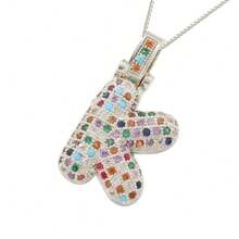 1pc A-Z Bubble Letter Fashion Gold Necklace, Suitable For Men And Women Everyday Wear