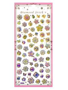 1 件可爱迷你宝石贴纸，DIY 计划器、手机壳、笔记本、礼品盒等的工艺用品（4 种设计），用于学校用品、返校
