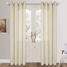 New  Palma Sheer Curtains For Living Room 84 Inch Length Light Filtering Draperi For Bedroom Bronze Grommet Set Of 2 Panels (52''W X 84''L, Beige) - 米色 52 寬 x 84 長(2 包) - 查看 2