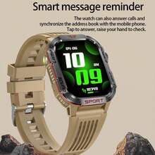 1pc GUHUAVMI 2024 New Outdoor GPS Trajectory Smart Watch Men, 2.01 Inch (5.1cm) HD Full Touch Screen, With Wireless Calling, Voice Assistant, Message Push, Compass, 100+Sports Mode Wristband, 600mAh Battery, LED Flashlight Function, Heart Rate And Blood Oxygen Monitoring Watch, IP68 Waterproof Smart Watch Women, For Android&IOS