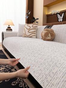 1pc All-Season Sofa Cushion Cover, Modern Minimalist Anti-Slip Sofa Seat Pad, Dust-Proof & Washable Sofa Slipcover For Bedroom, Office, Living Room, L-Shaped Sofa, 1-2-3-4 Seater Sofa, Gray, Soft, Colorfast, Pet-Friendly