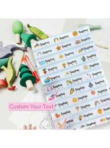 Custom Name Tag Sticker Customize Stickers Labels Children School Stationery Water Bottle Pencil Baby Shower Family Decorations Gifts Winter Eve Gifts Back To School Winter Gift Ideas Boy Girl Valentine's Day, Letter, Ornamental, Adhesive, Exquisite, Stylish, Modern, Casual, Custom, Personalized, Unique, Customized, Ideal Gifts For Him, Ideal Gifts For Her, Son, Daughter
