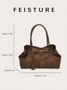 1pc Women's Large Capacity One Shoulder Shopping Bag With Magnetic Closure, Suitable For Daily Outings, Dates, Commuting