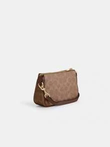 Coach Bolso de hombro Nolita 19 para mujer, bolso debajo del brazo, monederos y bolsos lindos para mujer, bolso de hombro de la marca Coach en lona con firma a bloques