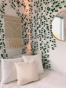 1/5pcs 90 Pieces Artificial Ivy Leaves Vines, Detachable Leaves, UV-Resistant Plastic Plants For Decoration In Living Room, Kitchen, Balcony, Garden, Bedroom, Farmhouse (Note - If You Smell A Plastic Odor After Unpacking, Please Let It Air Out For A While, It Won't Affect The Use)