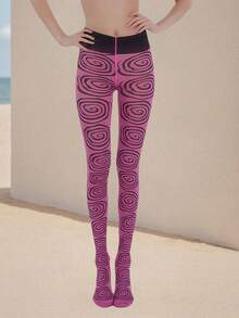 Women Sheer Tights Control Top Pantyhose Y2k Polka Dot Skinny Mesh Tights Fishnet Socking Leggings - 玫紅色 - 查看 5