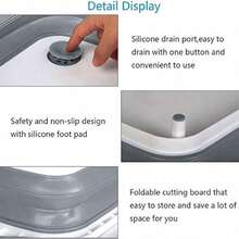 Local Delivery--Collapsible Washing Up Bowl Innovations Multi Function Bowl Drying Rack Portable Cutting Board Retractable Drain Washing Basket Basin Vegetable Fruit Tray For For Camping Picnic Kitchen CB01