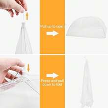 2 peças Grande Tenda de Malha Branca Pop-Up - Dobrável e Lavável, Ideal para Piqueniques, Churrascos e Festas ao Ar Livre, Protege contra Insetos, Perfeito para Buffet de Café da Manhã, Cobertura de Alimentos para Festa | Design de Malha Transparente | Abrigo de Alimentos Portátil, Suprimentos de Piquenique