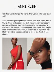 Anne Klein 玫瑰金石英树脂手链手表，适合女士，浅粉色珍珠母贝表盘，可调节手链，礼品手表，AK/1412PKRG - 粉色 - 查看 8