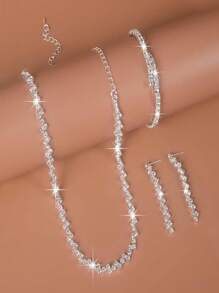 3pcs Set Middle Eastern Jewelry Wave Water Design Necklace, Versatile Dress Accessory For Women