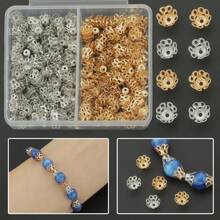 300pcs/Box Random Color Mixing + Random Color Mixing/Golden+Silvery/Golden+White K/KC Golden+Silvery/KC Golden+White K/White K+Silvery Little Cup Shaped Beads Caps For DIY Jewelry Making, Accessories & Parts