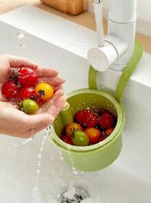 1 pièce Panier de drainage suspendu pour évier - Filtre d'évier de cuisine, panier de séparation des résidus alimentaires, panier-filtre à fruits, convient pour la filtration des résidus de cuisine et le stockage des légumes et des fruits
