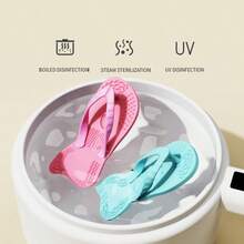 心形拖鞋狗狗磨牙玩具，适合幼犬咀嚼，模拟咀嚼玩具，可缓解无聊并刺激出牙，柔软，有益于牙齿健康，适合小型犬 - 彩色 - 查看 3