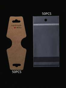 100Pcs Fitted Bracelet Display Card Solid Necklace Clip Card Small Business Jewelry Key Chain Earrings Headband Jewelry Ornament Display Cards