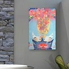 Framed 1pc Vibrant  Music Artist Canvas Poster Modern Cartoon Style Wall Art With Whimsical Starry Sky & Playful Character Design, Textile Decor For Living Rooms, Bedrooms & More, Living Room Decor | Cartoon Wall Art | Durable Textile, Music Room Decor - Framed - View 5