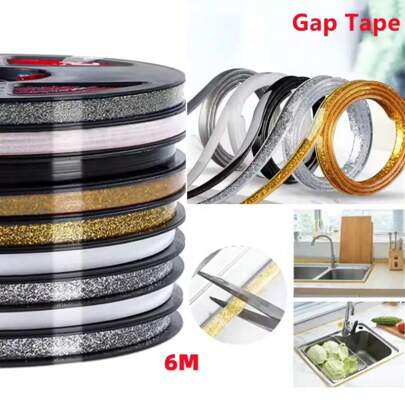 6m Self-Adhesive Tile Joint Strip, Waterproof Decorative Caulk For Kitchen, Bathroom, Wall & Floor