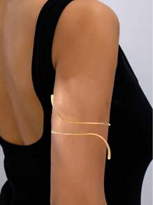 1 Stück vielseitiges Armband im Punk-Stil, minimalistisch, mit geometrischer Metalllinie, verstellbar, geeignet für Lässig, Party und täglichen Gebrauch