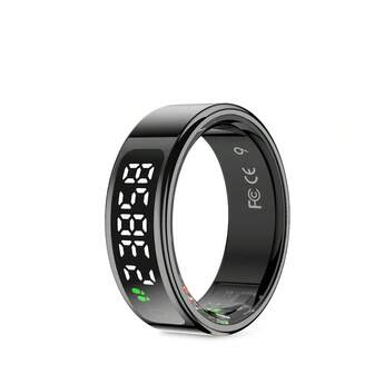 PRIXTON Smart Ring Orbyt Touch per uomo e donna, custodia di ricarica, analisi del sonno/cardiofrequenzimetro/contapassi/calorie, Android e iOS, nero ✅ Consegna 24/48 ore