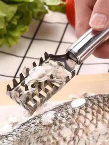1/2 Ergonomic Fish Scale Remover, Quick Peeling, Easy To Clean Fish Scale Brush, Anti Slip Kitchen Fish Cleaning Tool For Home Cooking And Seafood Preparation - Multicolor - View 2