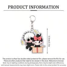 1pc Gojo Geto Anime Acrylic Keychain Pendant, Suitable For Men And Women, Backpack Hanging Accessories, Couples Car Keys Holder, Gift For Friends, Couples Decor For Valentine's Day, Halloween, Holiday Car Accessories Bag Charm Backpack For School
