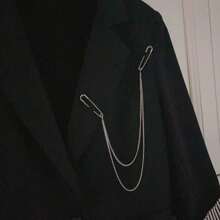 1 pieza Broche de alfileres de accesorio con estilo vintage, personalizado, de múltiples capas de cadena con flecos, estilo punk, adecuado para uso diario