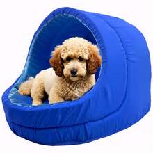 Pet Bed Medium For Dogs And Cats With Cushion - Blue - View 1
