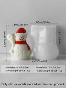1 pieza Molde de silicona con diseño de muñeco de nieve trenzado, apto para hacer velas con aroma, jabones hechos a mano, decoración de escritorio de concreto, arte de resina, ideal para ornamentos de sala de estudio, regalos de fiesta de Año Nuevo, mercado de invierno, con textura clara y fácil desmoldado
