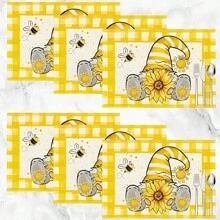 1pc/4pcs/6pcs Vintage Country Style Pattern Printed Linen Placemats, Suitable For Dining Table, All Season Home Decor, Modern Washable Tabletop Mats, Room Decoration, Placemats, Coasters, Kitchen Dining Mats, Party Supplies, Ideal Gift