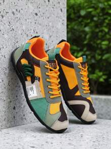 [Breathable Casual Sneakers] Comfortable Men's Breathable Casual Sneakers - Non-Slip, Durable Fabrics, Stylish Contrasting Designs - Outdoor, Jogging, Walking, Traveling, Christmas, Birthday Gifts