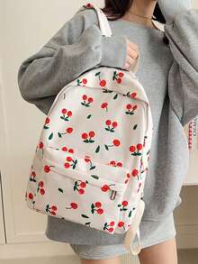 新款时尚印花大容量背包、学生书包、女士旅行通勤背包、学校背包、学校用品、书包、学校背包、返校背包、学校书包、大背包、学校背包、返校包、轻便、便携、经典休闲、可爱、适合少女、女大学生、新人及白领人士