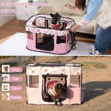Pet Cat Playpen,Cat Cages Indoor Collapsible Dog Crates Tent Kennel Playpen For Dogs Cat And Rabbit Travel Dog Playpen Indoor & Outdoor (Small(27.6" L X 21.7" W X 17.7" H), Pink)