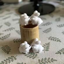 1 Stück 3D gedruckte verspielte freche Hasen Figur, ingeniales monolithisches Design, Tisch-Display, Gartendekoration, Geschenk zu Feiertagen/Geburtstag, Wohndekoration
