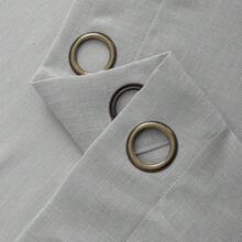 New  Linen Gray Grommet Curtains 84 Inch Length For Bedroom Boho Semi Sheer Drap, 2 Panels - 亞麻灰 52 寬 x 84 長(兩包) - 查看 6