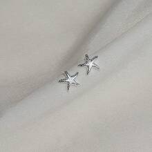 时尚海洋主题耳环，适合女士夏季海滩风情 - 銀色 - 查看 4