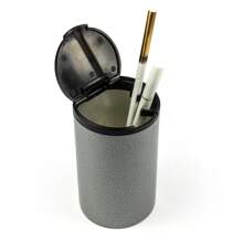 1pc Universal Fit Aluminum Alloy Car Ashtray With Plastic Lid, Portable Cigarette Bin For Vehicle Interior Gift For Christmas