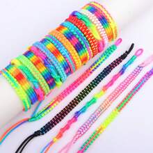 20pcs/Pack Adjustable Handmade Woven Bracelet, Colorful Bracelets For Women, Unisex Random Color Friendship Wrist Jewelry Gift