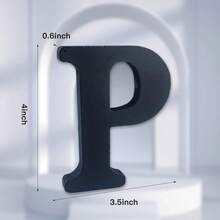 Local Delivery-- 4 Inch Black Wood Letters Unfinished Wood Letters For Halloween Decorative Standing Letters Slices Sign Board Decoration For Craft Home Party Projects (A) - P - View 2