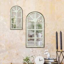 Putuo Decor 2pcs Home Acrylic Mirrors Farmhouse Style Wooden Painting Decoration, 2D Flat Wall Art Decor Wall Mirror Acrylic Mirror For Home Living Room Bedroom Office Studio Coffee Shop Restaurant, Gift