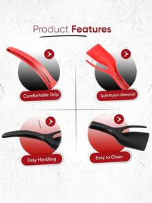 1 Piece Egg Turning Spatula, Steak Turning Tongs, Egg Spatula Tongs, 2-In-1 Egg Turning Spatula Tongs, Multifunctional Non-Stick Kitchen Turning Spatula, Spatula Tongs, Pancake Spatula, Toaster Tongs, Hamburger Tongs, Non-Stick Coated Spatula - Multicolor - View 6