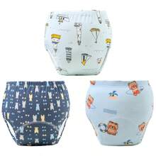 6 piezas de pantalones de entrenamiento para bebé con estampado de animales lindos - Textura suave, adecuado para todas las estaciones, ajuste regular, apto para entrenamiento de ir al baño, diseño de estampado alegre, ajuste cómodo para actividades al aire libre y ropa de dormir para niños y niñas