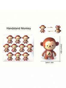 3/10/20 件小猴子不倒翁玩具动物，反转旋转迷你装饰，小礼物装饰摇晃可爱有趣，圣诞礼物，派对礼物，礼品袋填充物，课堂奖品，蛋糕装饰