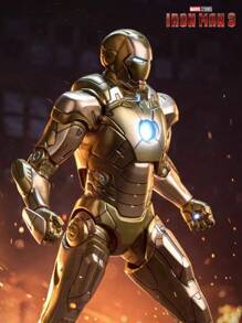 Hasbro 1:10 Scale 7-Inch Golden Iron Man MK21 Collectible Action Figure With Detachable Accessories, Display Base & Premium Gift Box - Movie Replica