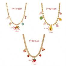 1 Colar com pingente de flor colorida e borboleta, colar de aço inoxidável com corrente, departamento colorido feminino, luz avançada, luxo, vitalidade animada, versátil, alegre, comemoração, colar de Natal, joia