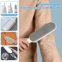 Magic Clothes Lint Remover, Reusable Pet Cat Hair Fur Roller Brush, Reusable Static Dusting Cleaning Brushes Manual Cleaner Tool, Double-Sided Electrostatic Lint Brush - Manual,Non-Electric Pet Hair Remover With Plastic Handle For Clothes & Furniture, Reusable Lint Brush