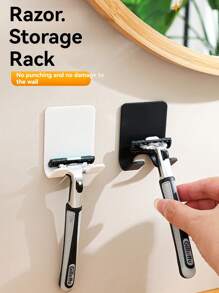 رف لتنظيم أداة الحلاقة لا يحتاج للحفر ، مرتب الحمام لآلة الحلاقة، خطاف آلة الحلاقة اليدوية، خطاف القابس الكهربائي