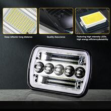 1/2PCS Rectangle H6054 LED Headlights 7x6 Headlamp Hi/Low Sealed Beam H4 9003 Plug 6054 H5054 Compatible With S10 Blazer Express Van/Wrang Ler YJ XJ Cherokee Truck Van - 1 Pcs - View 4