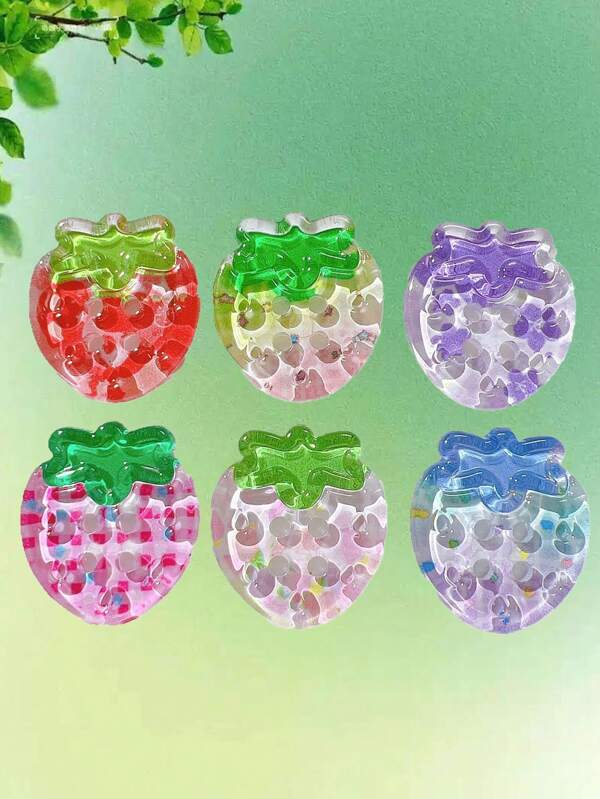 10pcs Resin Strawberry Shaped Sewing Buttons, For Sewing, DIY Crafts, Clothing Decoration And Handicraft Accessories