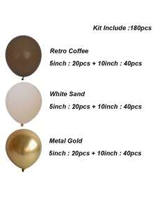 180pcs Beige, Coffee, Brown Balloon Arch Decoration Set, Suitable For Birthday Party, Baby Shower, Christening, Country Wedding, Bridal Shower And More Occasions - Multicolor - View 3