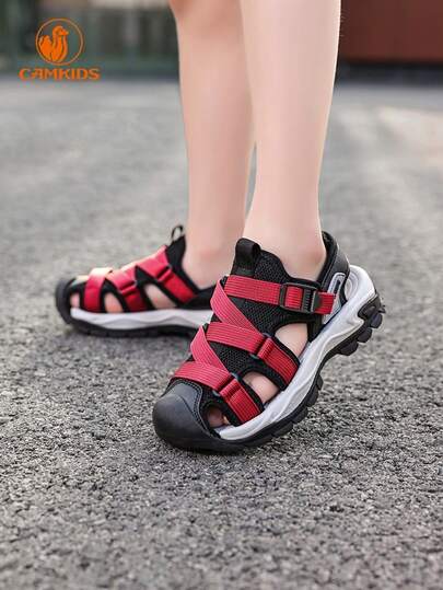 运动凉鞋，春夏新款，轻便透气，防撞鞋头，旋转扣，防滑鞋底，魔术贴方便穿脱，适合日常穿着、度假、户外活动、海滩、学生场合。