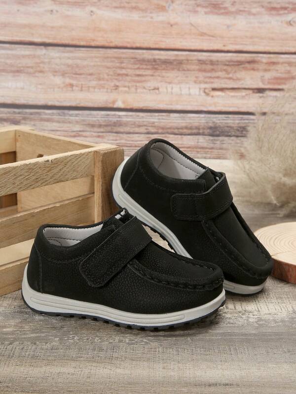1 Pair Kids Anti-Slip Moccasin Shoes, Wear-Resistant Classic Fashion Flat Magic Tape Casual Boys Comfortable Soft Non-Slip Loafers